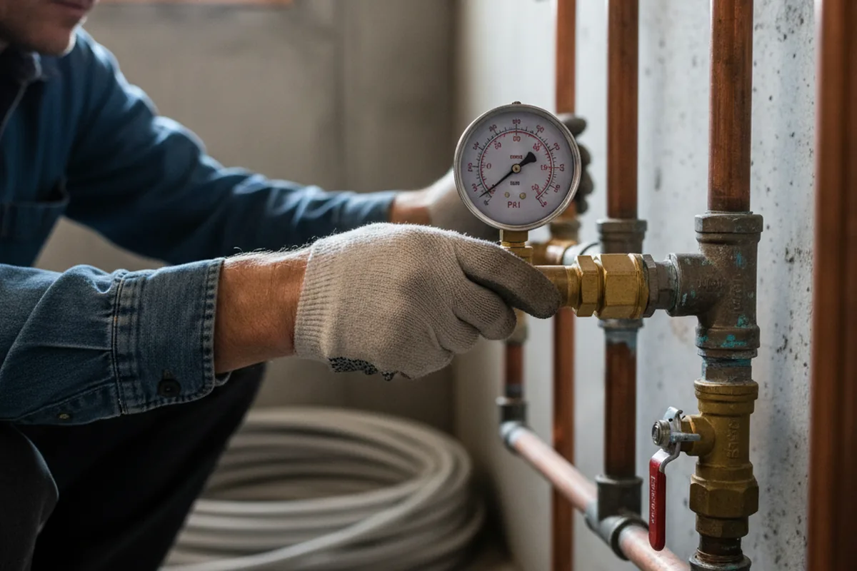 Pressure testing a repaired line during Water Line Repair in Wallula